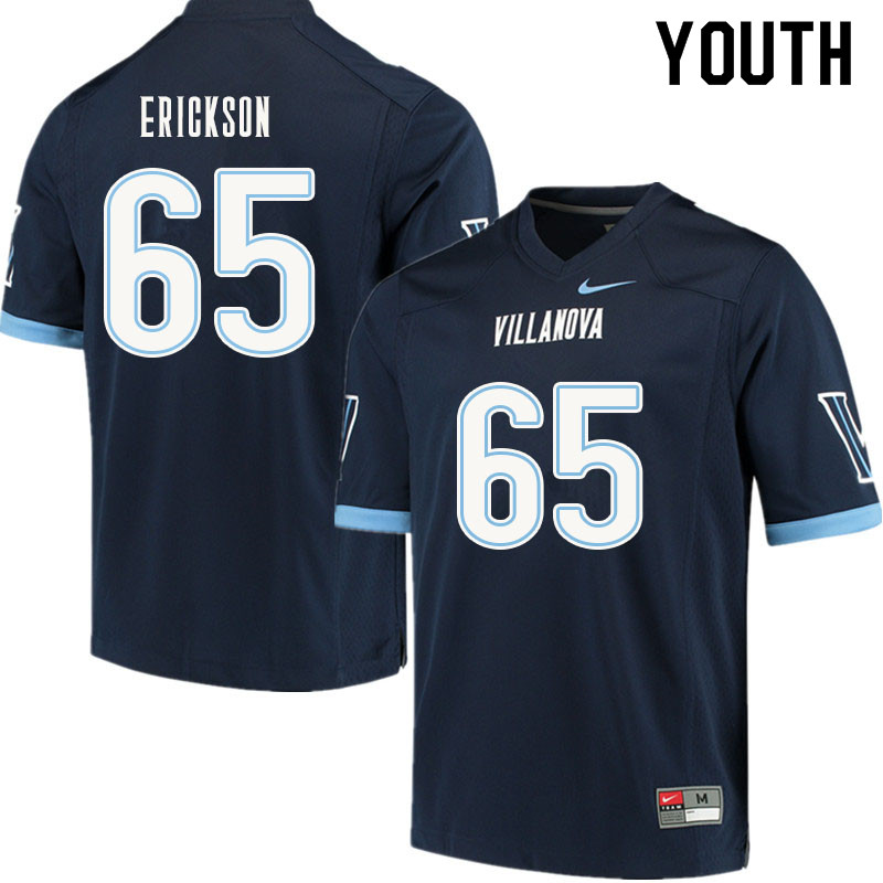Youth #65 Ian Erickson Villanova Wildcats College Football Jerseys Sale-Navy - Click Image to Close